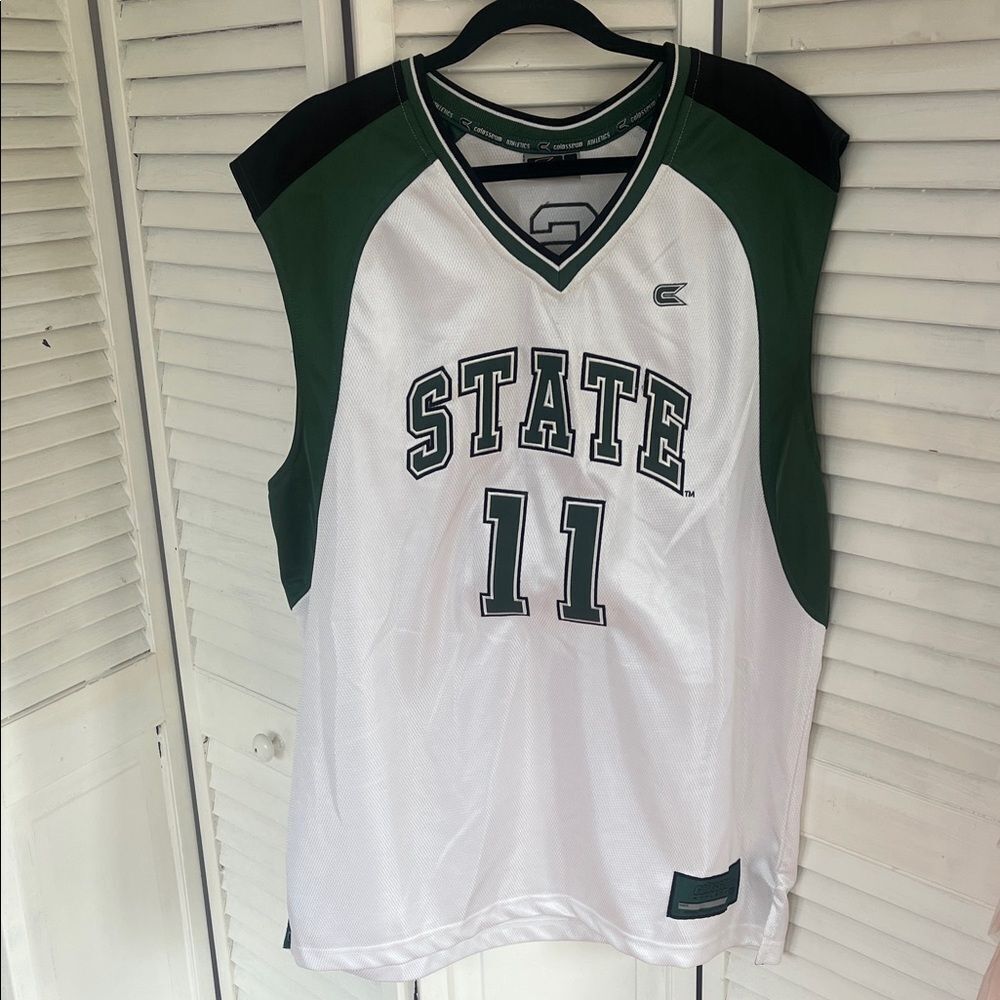 White and Green Michigan State Basketball Jersey